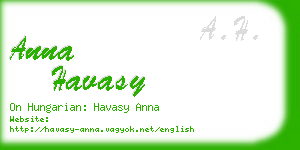 anna havasy business card